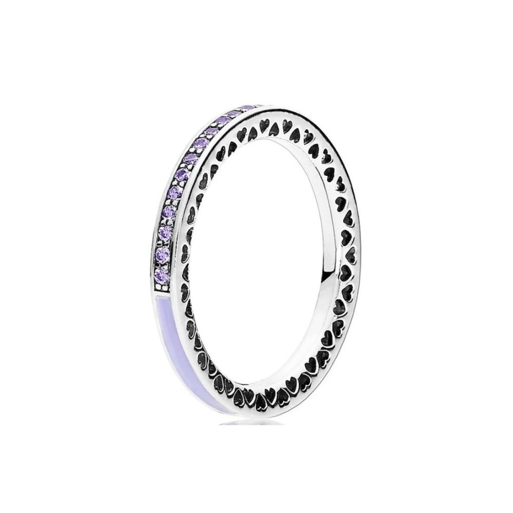 Pandora Radiant Hearts Purple Stackable Ring